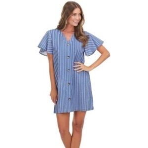 Mudpie blue & white striped dress size small
